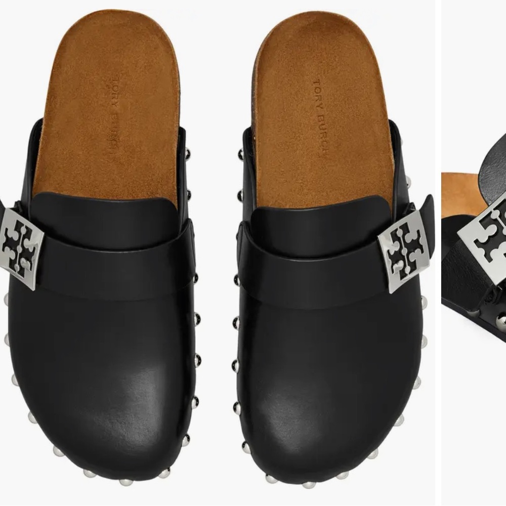 Tory Burch Mellow Stud Mule (Women) black/silver, SIZE 7 1/2 US - Picture 2 of 12